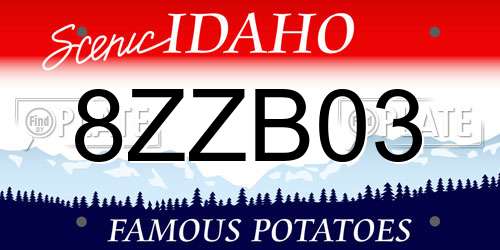 8ZZB03 Idaho License Plate