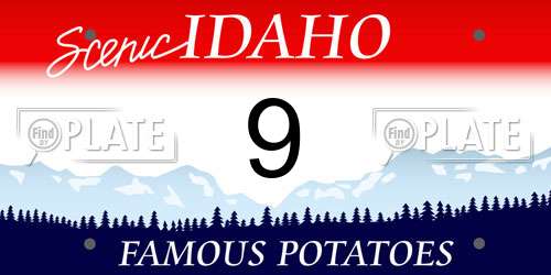 9 Idaho License Plate