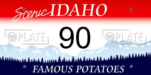 90 Idaho License Plate