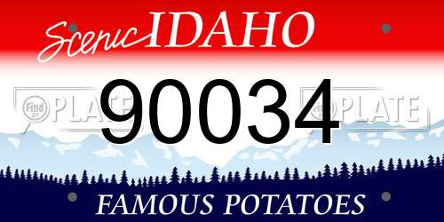 90034 Idaho License Plate