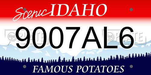 9007AL6 Idaho License Plate