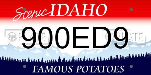 900ED9 Idaho License Plate