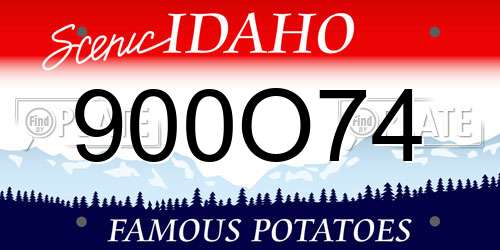 900O74 Idaho License Plate