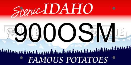900OSM Idaho License Plate