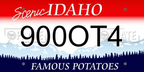 900OT4 Idaho License Plate