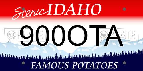900OTA Idaho License Plate