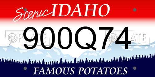 900Q74 Idaho License Plate