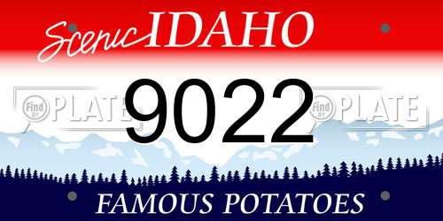 9022 Idaho License Plate
