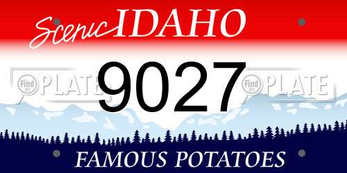9027 Idaho License Plate