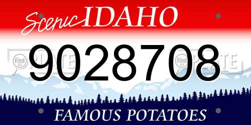 9028708 Idaho License Plate