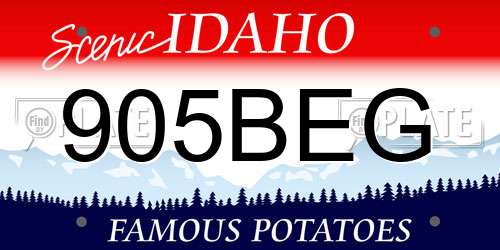 905BEG Idaho License Plate