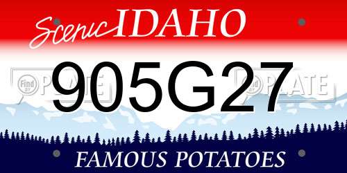 905G27 Idaho License Plate