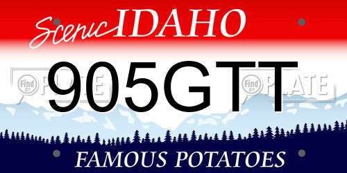905GTT Idaho License Plate