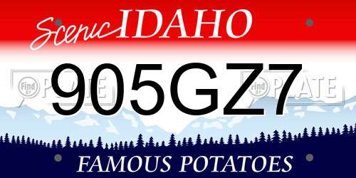 905GZ7 Idaho License Plate