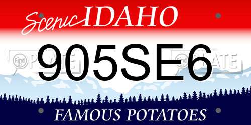 905SE6 Idaho License Plate