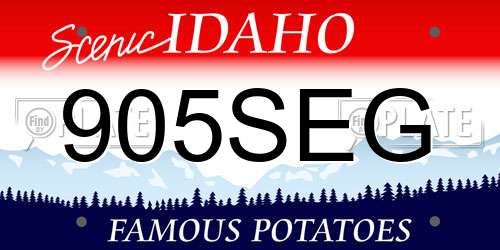 905SEG Idaho License Plate