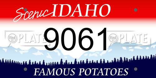 9061 Idaho License Plate