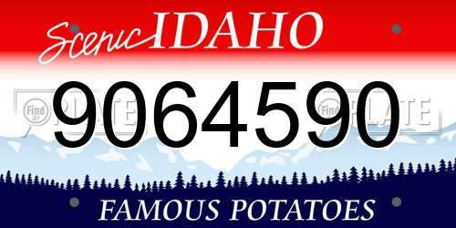 9064590 Idaho License Plate