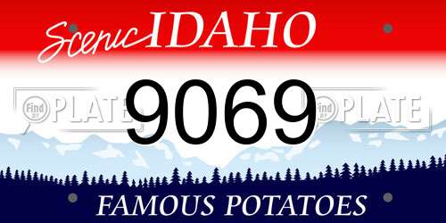 9069 Idaho License Plate