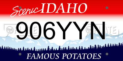 906YYN Idaho License Plate
