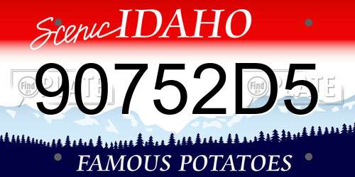 90752D5 Idaho License Plate