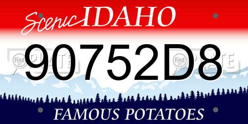 90752D8 Idaho License Plate