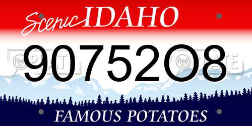 90752O8 Idaho License Plate