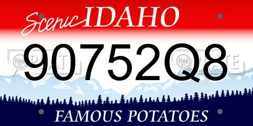 90752Q8 Idaho License Plate