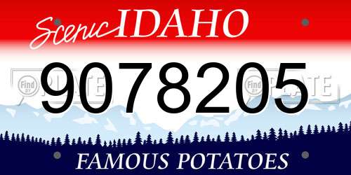 9078205 Idaho License Plate
