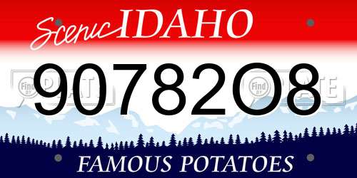 90782O8 Idaho License Plate