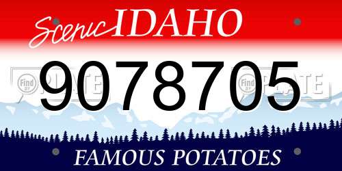 9078705 Idaho License Plate