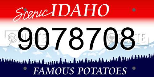 9078708 Idaho License Plate