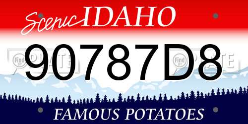 90787D8 Idaho License Plate