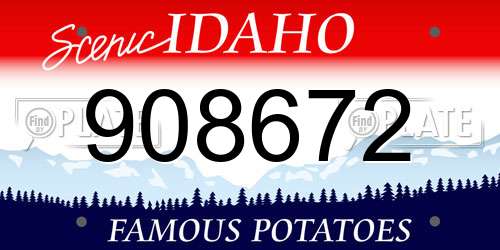 908672 Idaho License Plate
