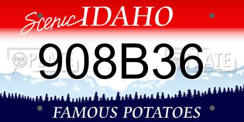 908B36 Idaho License Plate