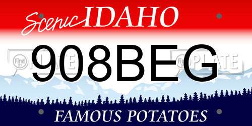 908BEG Idaho License Plate