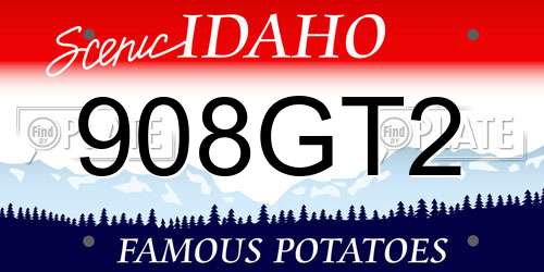 908GT2 Idaho License Plate