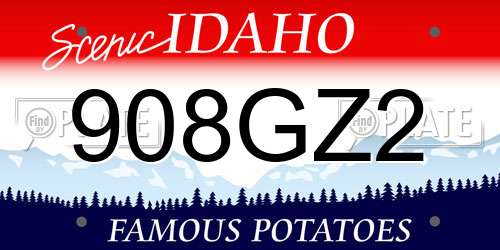 908GZ2 Idaho License Plate