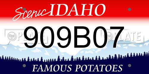 909B07 Idaho License Plate