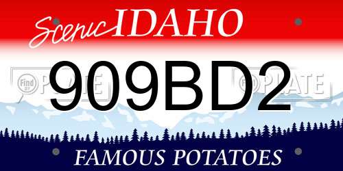 909BD2 Idaho License Plate