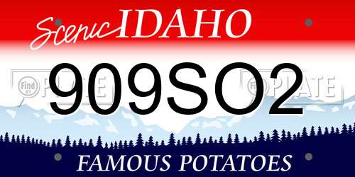 909SO2 Idaho License Plate