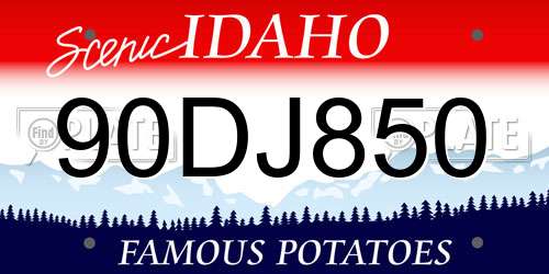90DJ850 Idaho License Plate