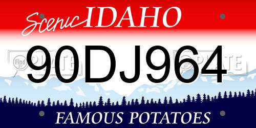 90DJ964 Idaho License Plate