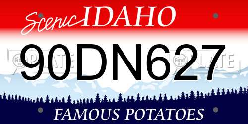 90DN627 Idaho License Plate