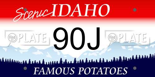 90J Idaho License Plate