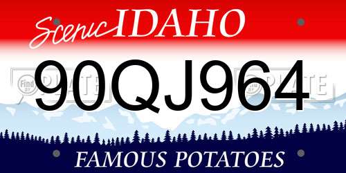 90QJ964 Idaho License Plate