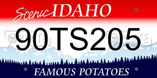 90TS205 Idaho License Plate