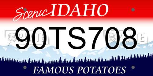 90TS708 Idaho License Plate