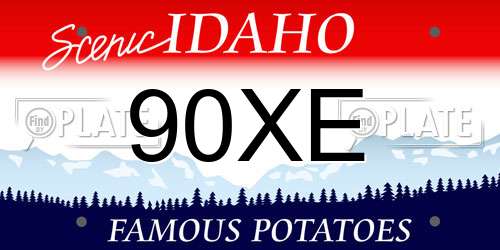 90XE Idaho License Plate