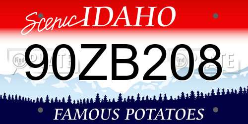 90ZB208 Idaho License Plate